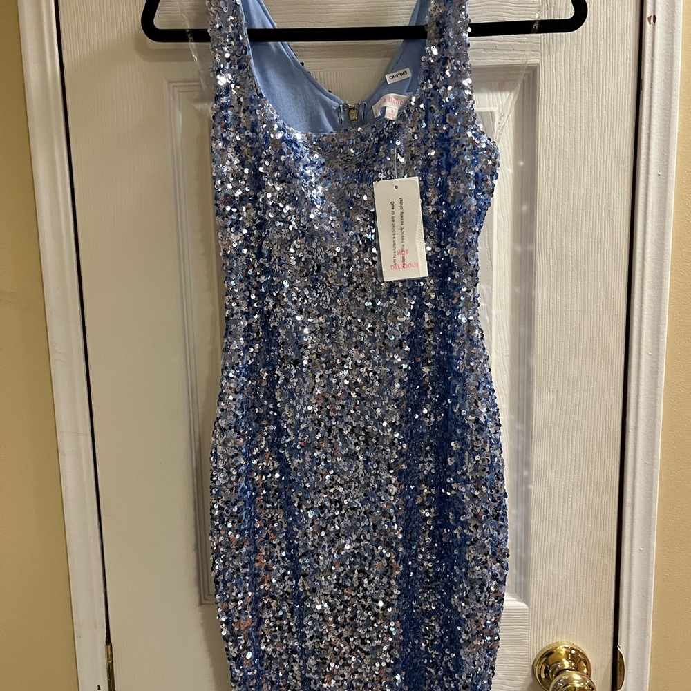 Sparkling Blue Sequin Dress